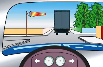 תמונה לשאלת תאוריה 0883: כיצד תשפיע רוח צד חזקה על תנועת המשאית הגבוהה?