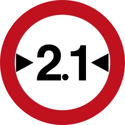 תמרור 417 – אסורה הכניסה לרכב שרחבו כולל המטען עולה על מספר המטרים הרשום בתמרור