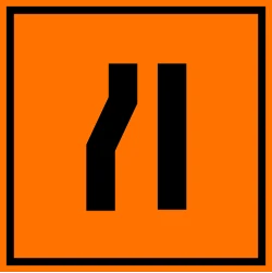תמרור 907 – הכביש הולך וצר מצד שמאל